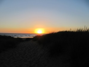 Sunset over Rossili Beack, Gower, August 2010