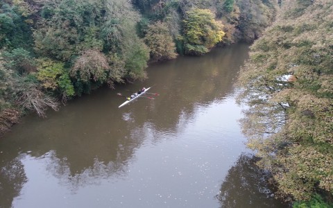 coxed four on the river at Durham